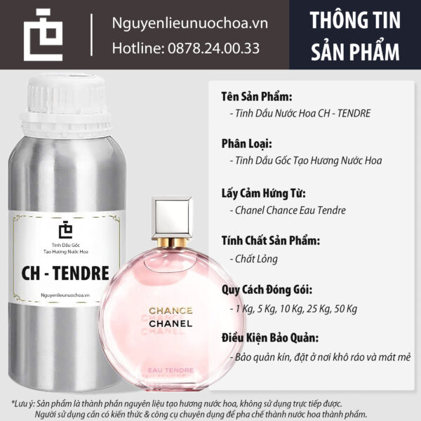 Tinh Dầu Gốc CH - TENDRE: Hương Thơm Ngọt Ngào Lấy Cảm Hứng Từ Chanel Chance Eau Tendre