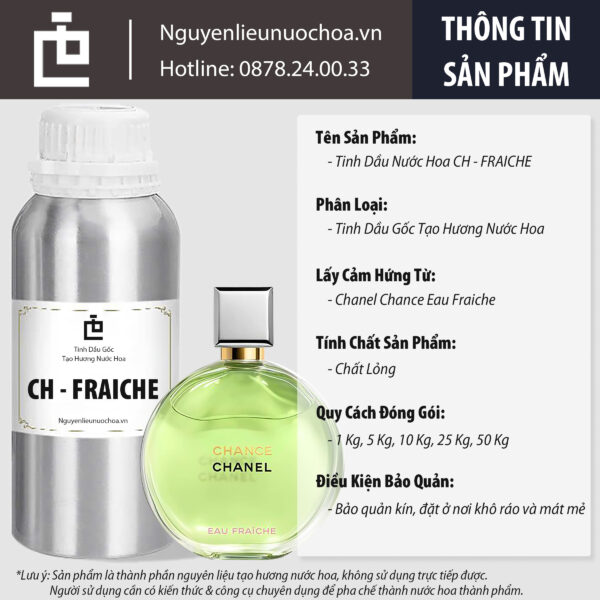 Tinh Dầu Gốc CH - FRAICHE: Hương Thơm Tươi Mát Lấy Cảm Hứng Từ Chanel Chance Eau Fraiche